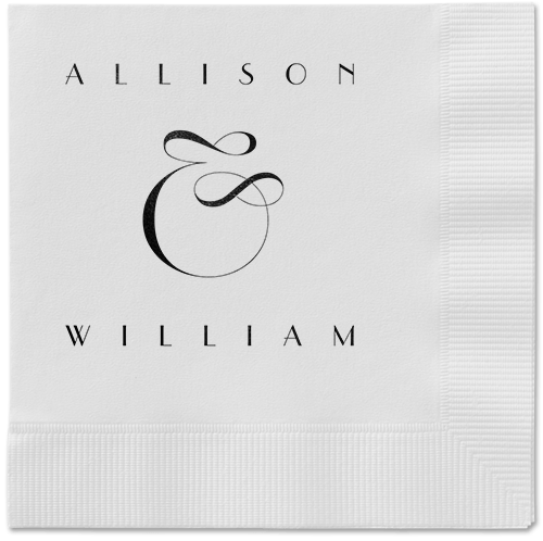 Nouveau Connection Napkin, Black, White, black