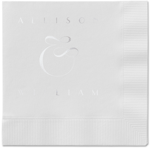 Nouveau Connection Napkin, Grey, White, silver
