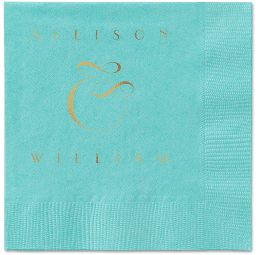 Nouveau Connection Napkin, Yellow, Aqua, gold