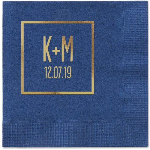 Boxed Bliss Napkins, Yellow, Navy, Gold