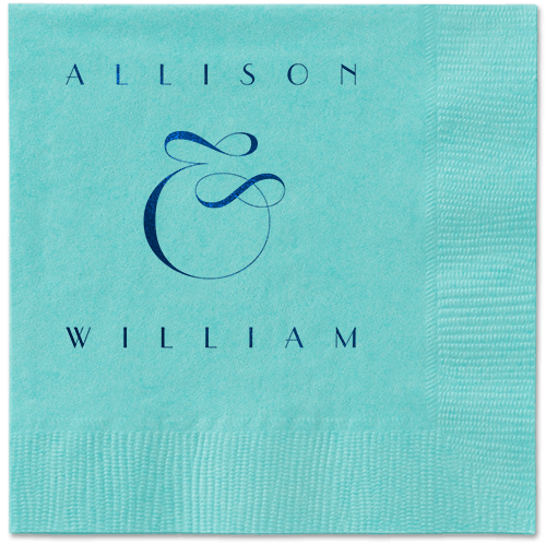 Nouveau Connection Napkin, Blue, Aqua, midnight