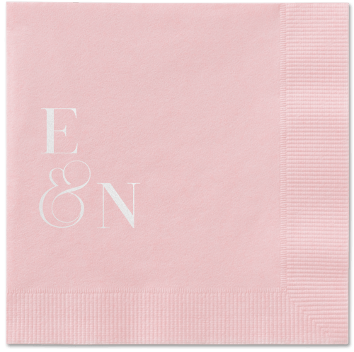 Arched Rehearsal Napkin, White, Blush