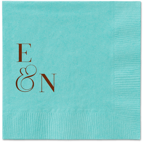 Arched Rehearsal Napkin, Brown, Aqua, mocha