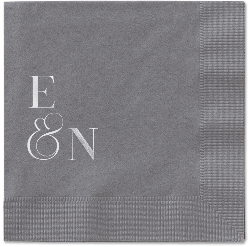 Arched Rehearsal Napkin, Grey, Pewter, silver