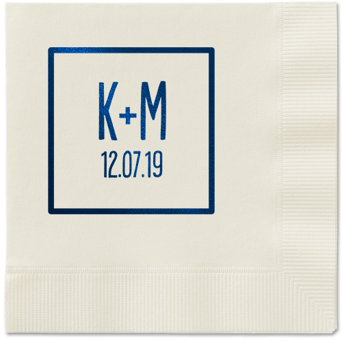 Boxed Bliss Napkins, Blue, Ecru, Midnight