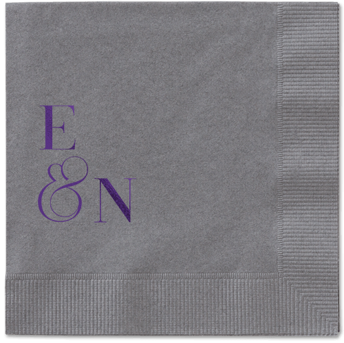 Arched Rehearsal Napkin, Purple, Pewter, purple