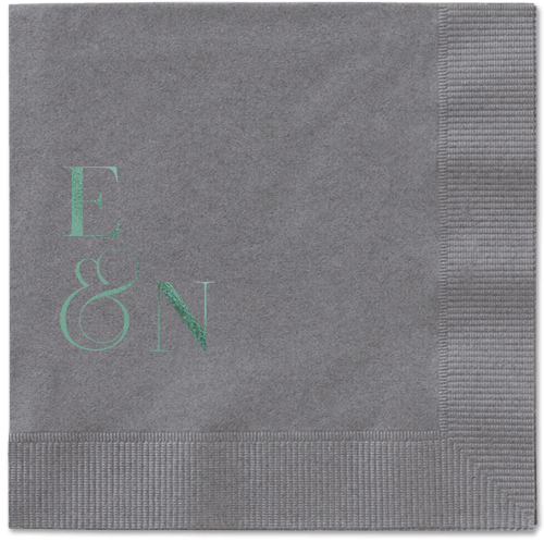 Arched Rehearsal Napkin, Green, Pewter, sage