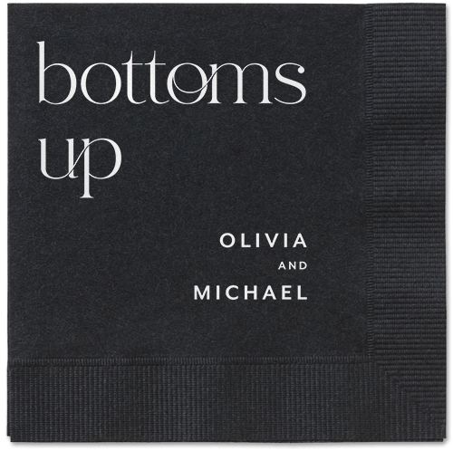 Modern Dining Napkin, White, Black, white