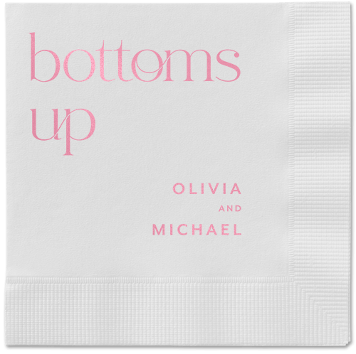 Modern Dining Napkin, Pink, White, blush