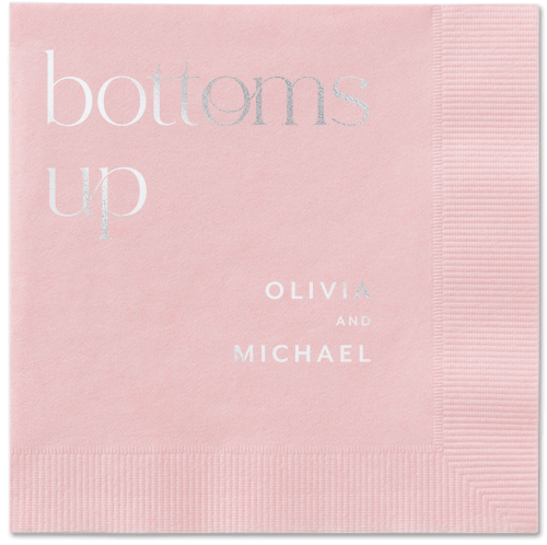 Modern Dining Napkin, Grey, Blush, silver