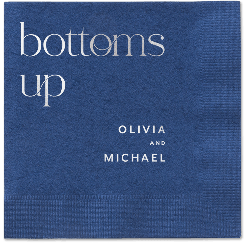 Modern Dining Napkin, Grey, Navy, silver