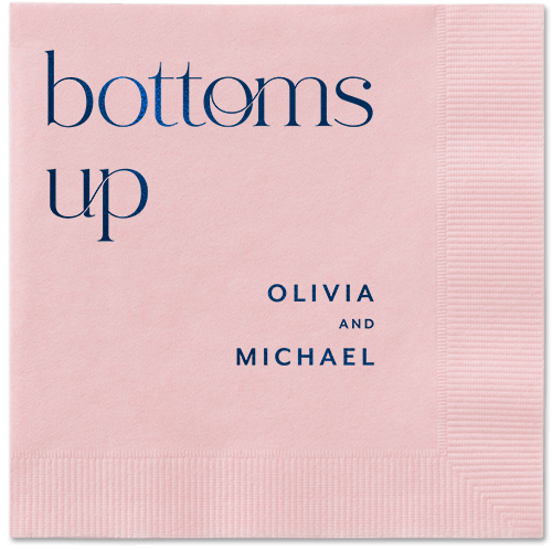 Modern Dining Napkin, Blue, Blush, midnight