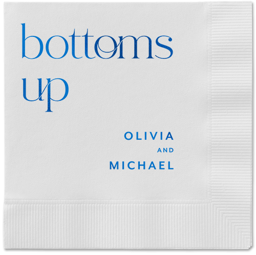 Modern Dining Napkin, Blue, White, royal