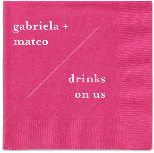 Modern Stylings Napkin, White, Magenta