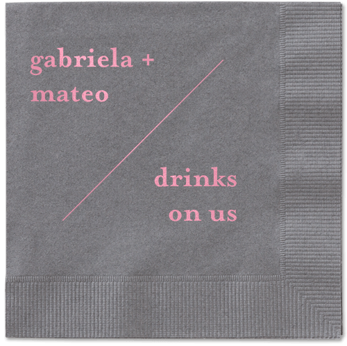 Modern Stylings Napkin, Pink, Pewter