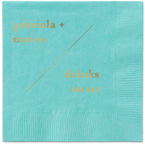 Modern Stylings Napkin, Yellow, Aqua, gold