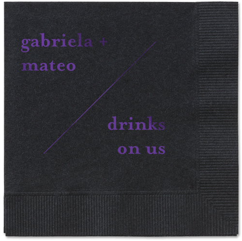 Modern Stylings Napkin, Purple, Black, purple