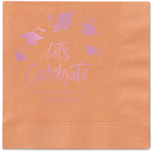 Cap Confetti Napkin, Pink, Coral, blush