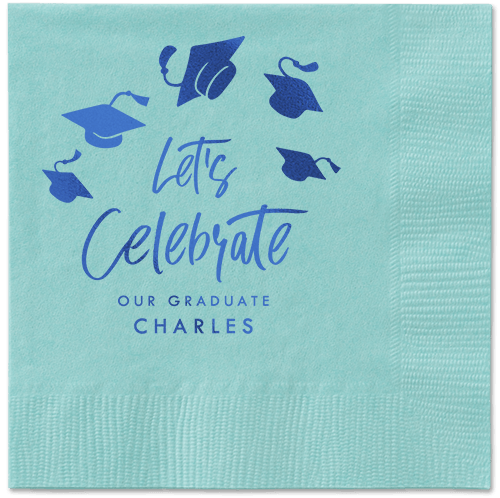 Cap Confetti Napkin, Blue, Aqua