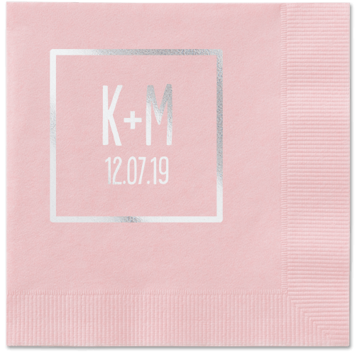 Boxed Bliss Napkins, Grey, Blush, Silver