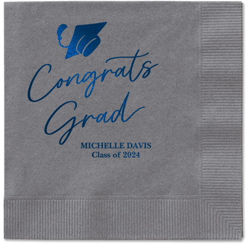 Party Cap Napkin, Blue, Pewter