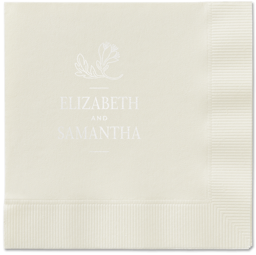 Newlywed Nouveau Napkin, White, Ecru, white