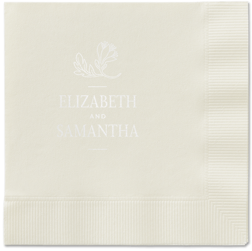 Newlywed Nouveau Napkin, White, Ecru