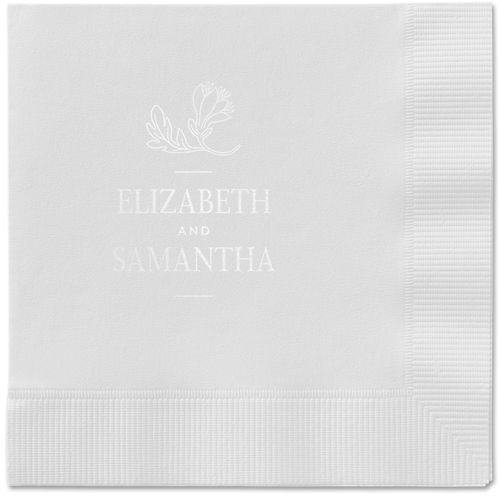 Newlywed Nouveau Napkin, White, White