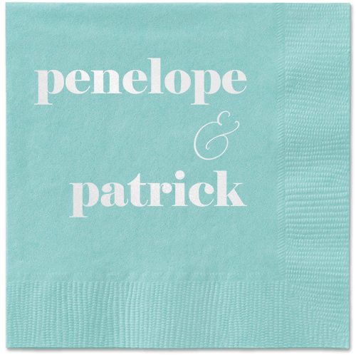 Winsome Wanderlust Napkin, White, Aqua