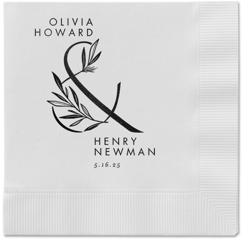 Splendid Spruce Napkin, Black, White