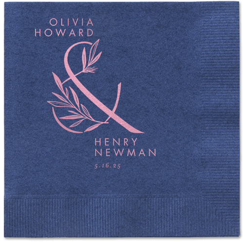 Splendid Spruce Napkin, Pink, Navy, blush