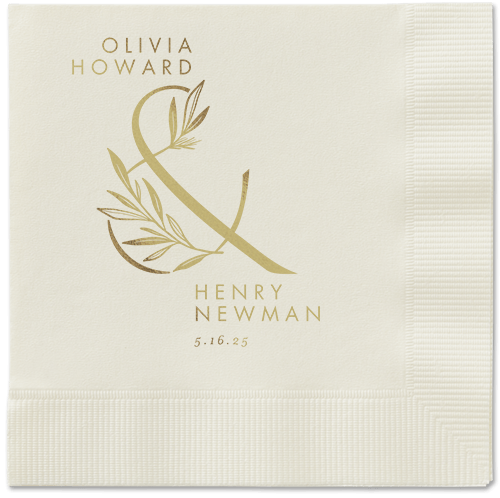 Splendid Spruce Napkin, Yellow, Ecru, gold