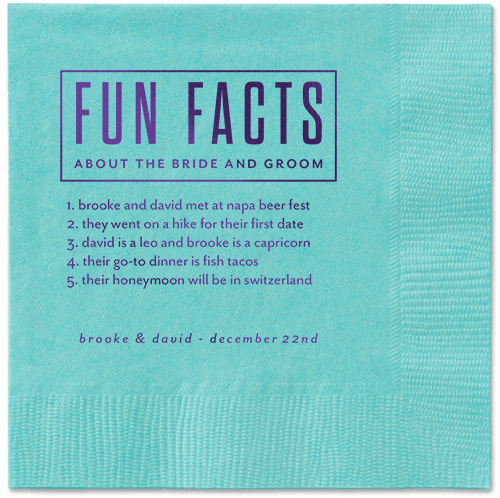 Cherished Chapters Napkins, Purple, Aqua, Purple