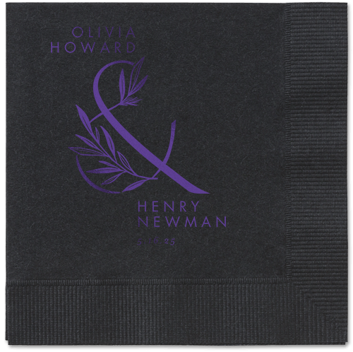 Splendid Spruce Napkin, Purple, Black