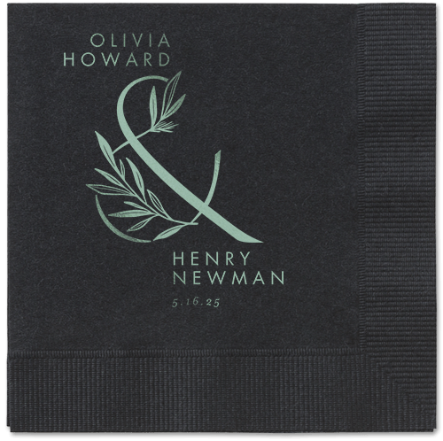 Splendid Spruce Napkin, Green, Black, sage