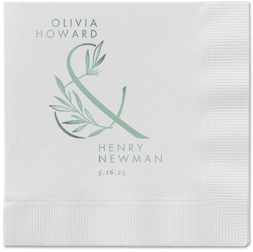 Splendid Spruce Napkin, Green, White, sage