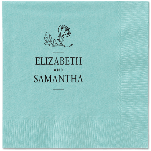Newlywed Nouveau Napkin, Black, Aqua, black