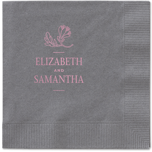 Newlywed Nouveau Napkin, Pink, Pewter, blush
