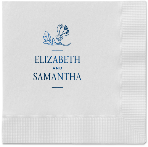 Newlywed Nouveau Napkin, Blue, White