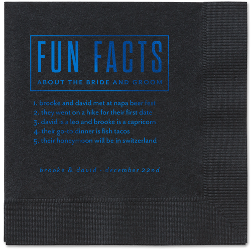 Cherished Chapters Napkins, Blue, Black, Royal