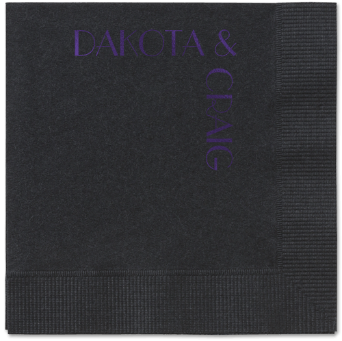 Enchanted Event Napkin, Purple, Black