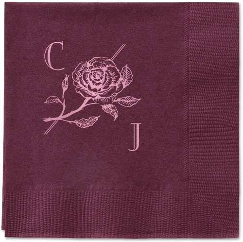 Romantic Rose Napkin, Pink, Berry