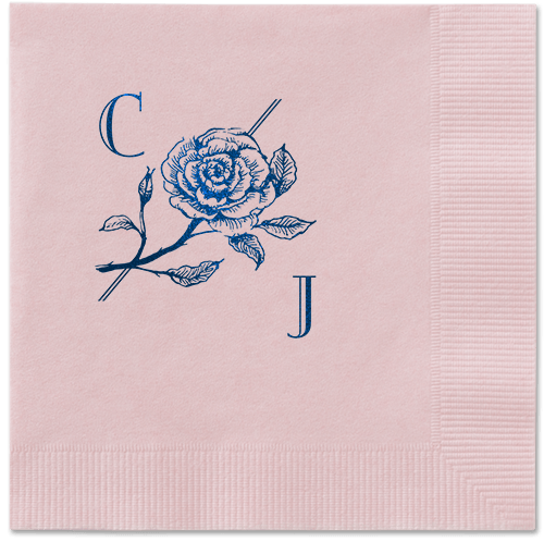 Romantic Rose Napkin, Blue, Blush