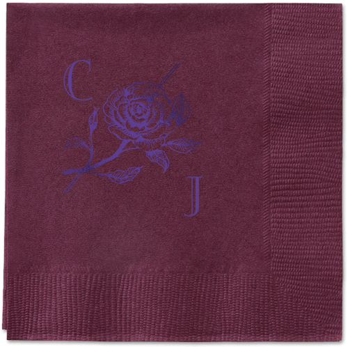 Romantic Rose Napkin, Purple, Berry