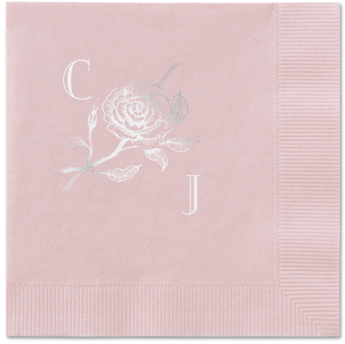 Romantic Rose Napkin, Grey, Blush