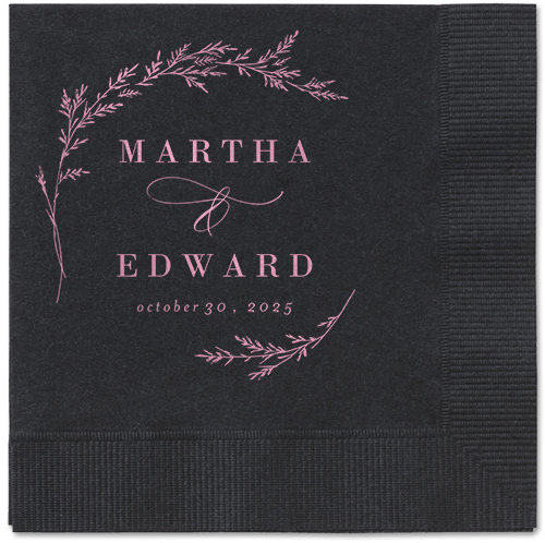 Spectacular Spruce Napkin, Pink, Black, blush