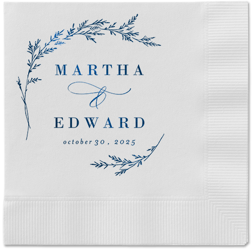 Spectacular Spruce Napkin, Blue, White, midnight