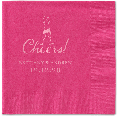 Cherished Cheer Napkins, Pink, Magenta