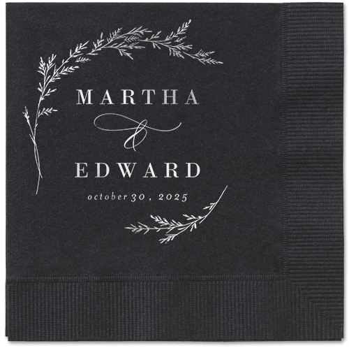 Spectacular Spruce Napkin, Grey, Black, silver