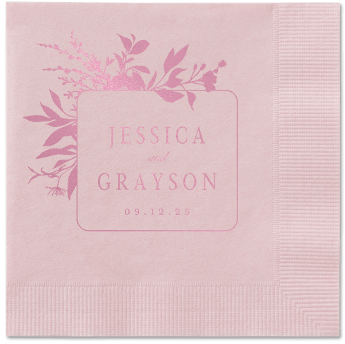 Floral Filigree Napkin, Pink, Blush, blush